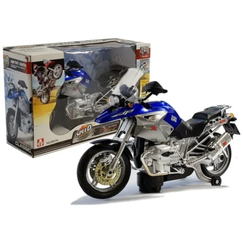 Motocykl Motor Na Baterie Światła Dźwięki Niebieski 1:8