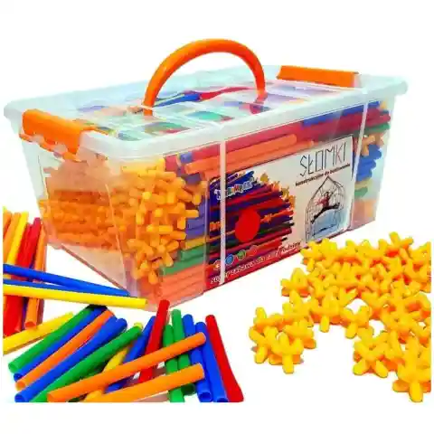 Klocki słomki konstrukcyjne patyczki 800 el