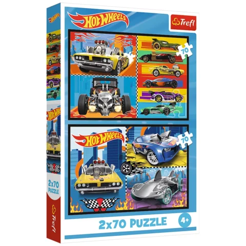 Puzzle - 2x70 - Samochodziki - Hot Wheels - Trefl 34442
