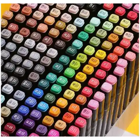 ZESTAW MARKERY DWUSTRONNE PISAKI ALKOHOLOWE FLAMASTRY MAZAKI ETUI 168 SZTUK Waga produktu z opakowaniem jednostkowym: 1 kg