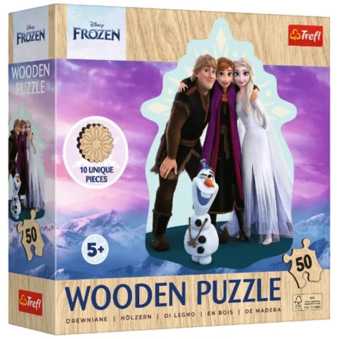 Puzzle - 50 Drewniane - Disney Frozen - Ulubiona Kraina Lodu - Trefl 20283