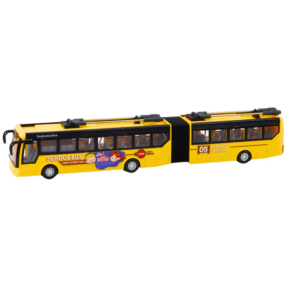 Autobus Szkolny Trolejbus Przegubowy Zdalnie Sterowany RC 1:32 Żółty - obrazek 2