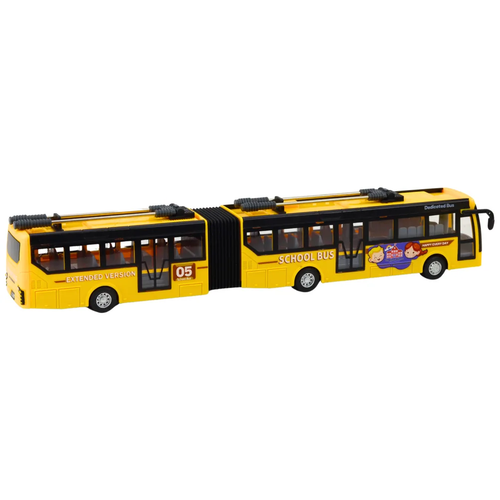 Autobus Szkolny Trolejbus Przegubowy Zdalnie Sterowany RC 1:32 Żółty - obrazek 3