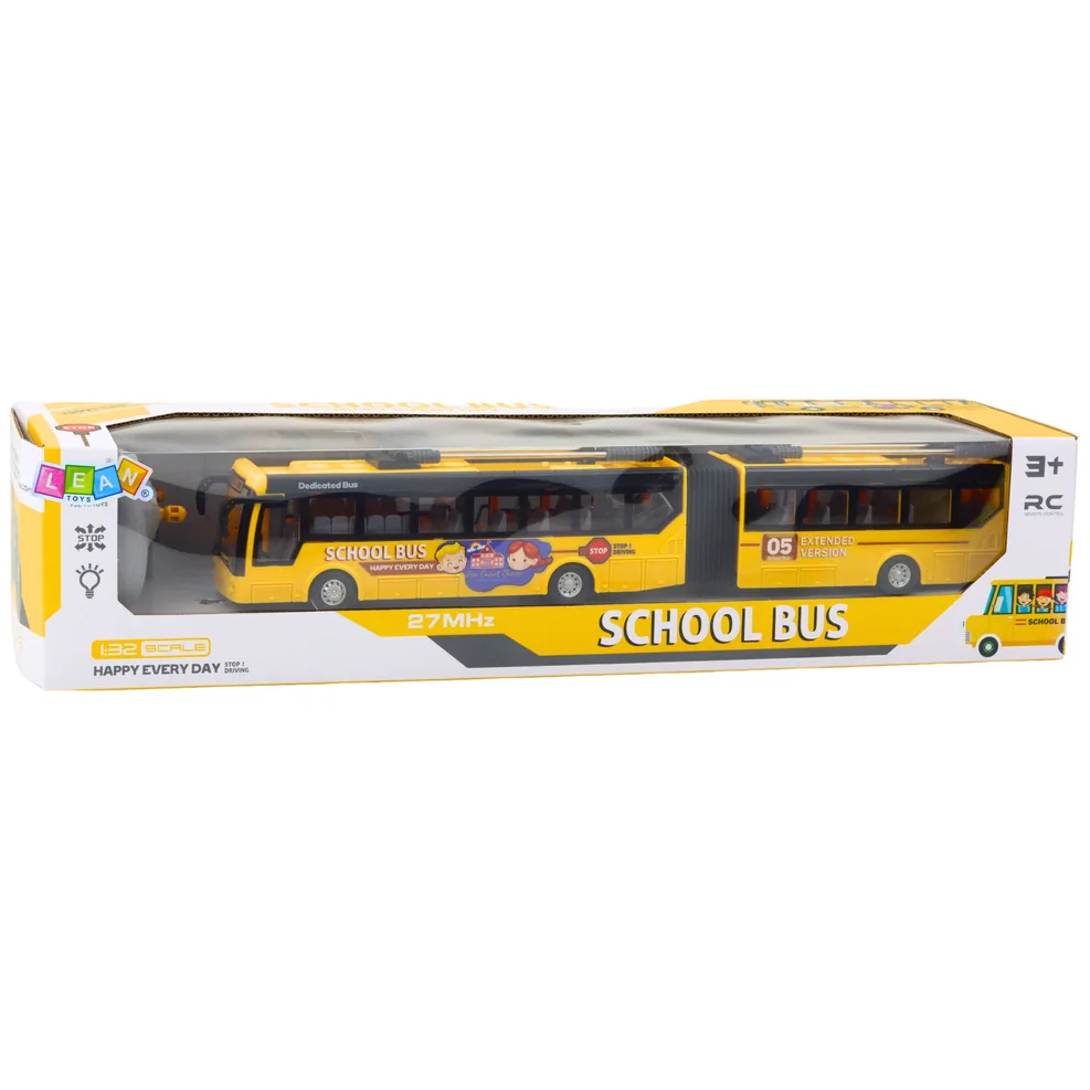 Autobus Szkolny Trolejbus Przegubowy Zdalnie Sterowany RC 1:32 Żółty - obrazek 5