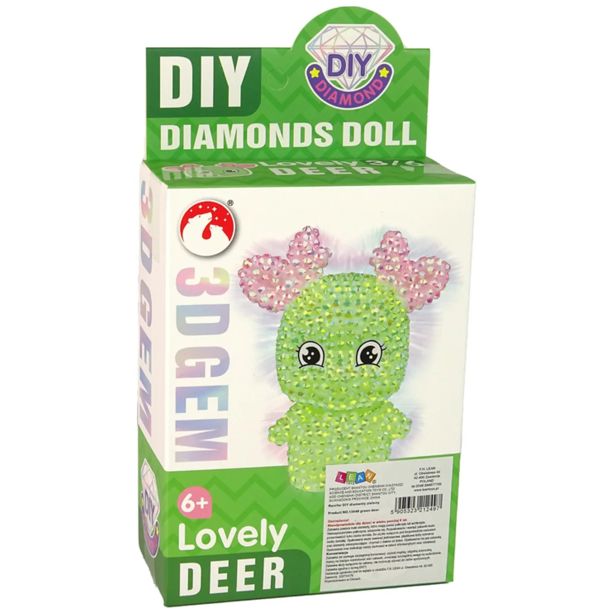 Zestaw DIY Diamentowy Renifer DIY Kryształki Brelok 3D Zielony - obrazek 4