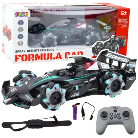 Wyścigówka Auto Sportowe Zdalnie Sterowana RC Efekt Dymu 2.4G Czarna