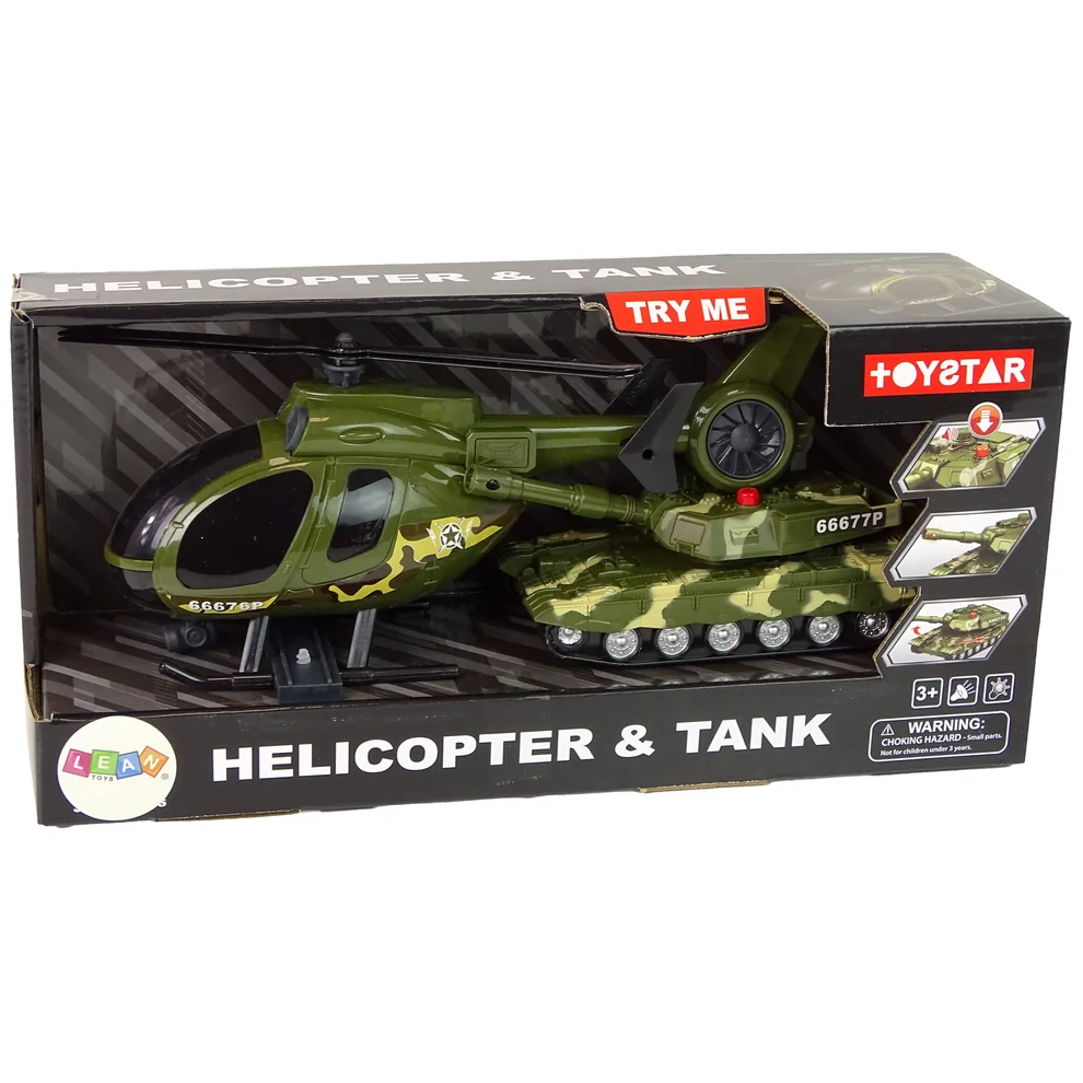 Zestaw Militarny Czołg Napęd Frykcyjny Helikopter - obrazek 5