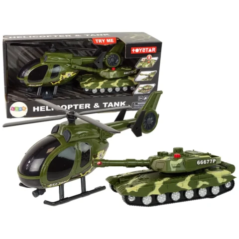 Zestaw Militarny Czołg Napęd Frykcyjny Helikopter