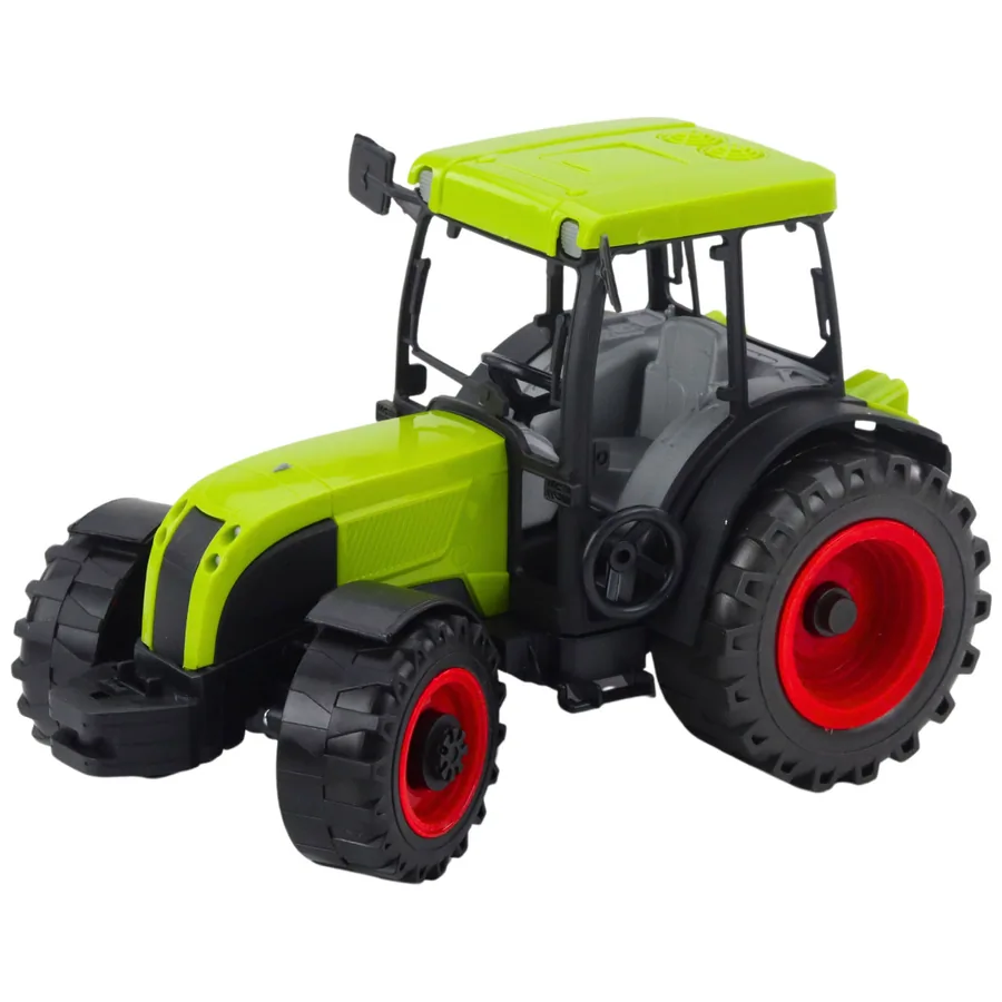 Traktor Rolniczy Farmerski Z Przyczepą Do Drewna Kłody Zielony 47cm - obrazek 3