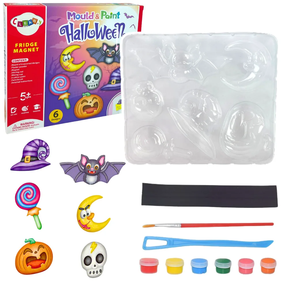Zestaw Kreatywny DIY Halloween Magnesy Odlewy Gipsowe Dynia