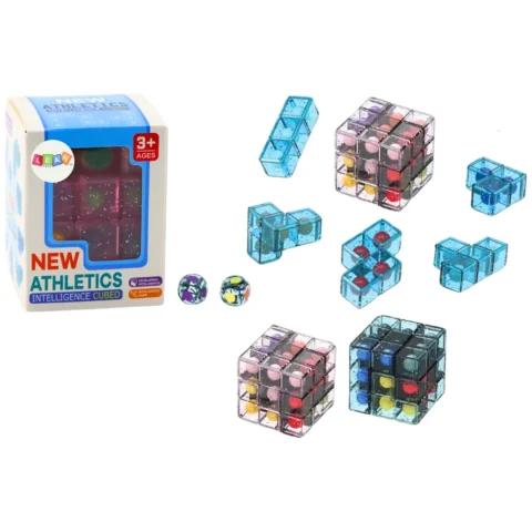 Klocki Logiczne Puzzle Układanka Kostka Gra Różowa