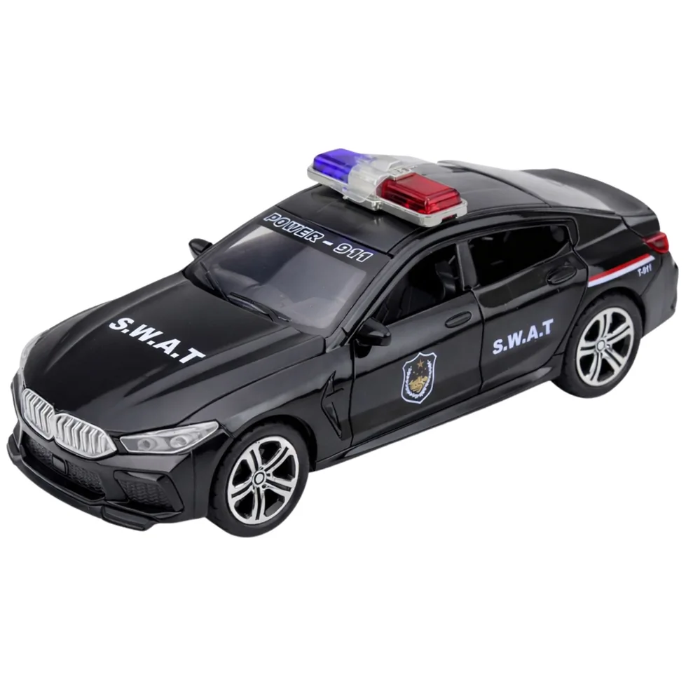Auto Jednostki Specjalnej SWAT Otwierane Drzwi Napęd Światła Dźwięki Czarny - obrazek 2