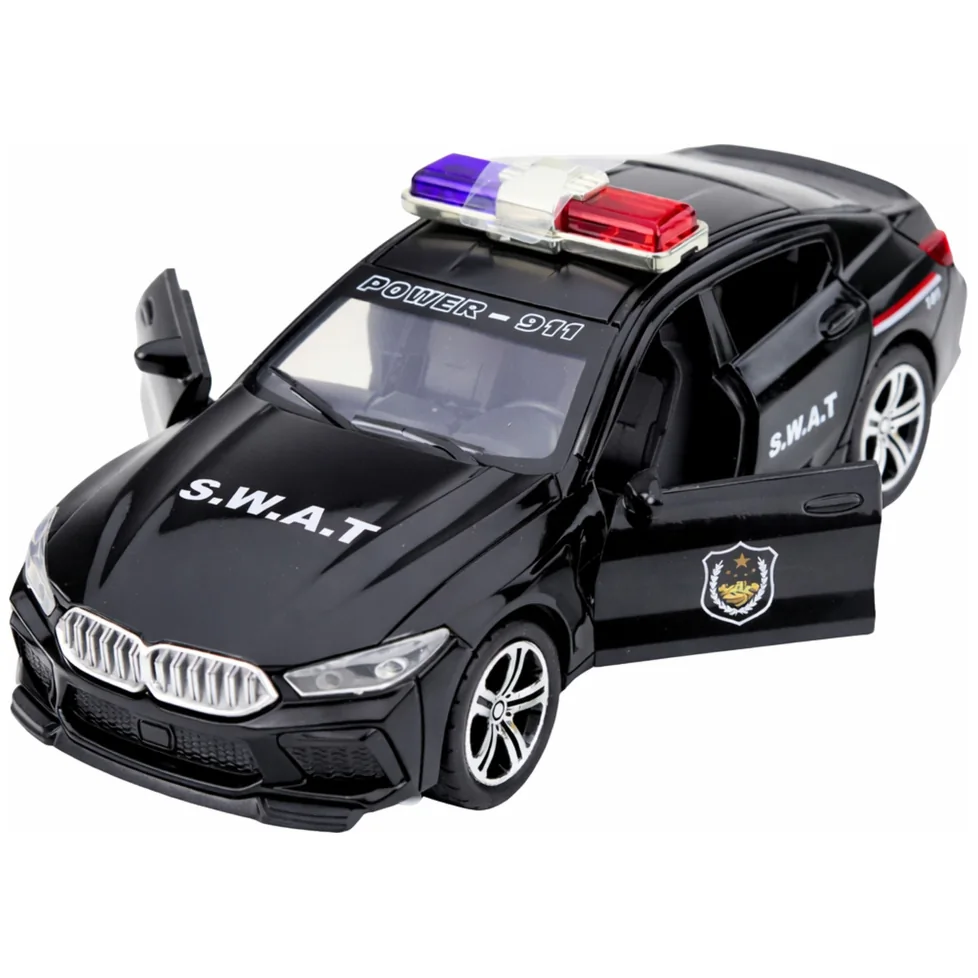 Auto Jednostki Specjalnej SWAT Otwierane Drzwi Napęd Światła Dźwięki Czarny - obrazek 5