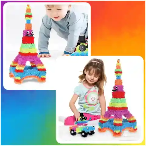 RZEPY CZEPY KLOCKI KREATYWNE KOLOROWE 900+ XXL MEGA ZESTAW ZABAWKA PREZENT Szerokość produktu: 30 cm