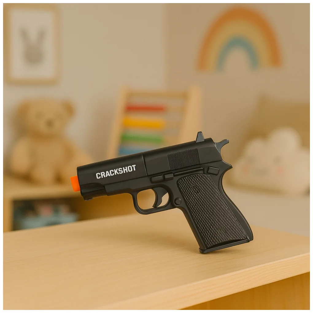 Mini Pistolet Broń Na Naboje I Łuski Czarny 13,5 cm - obrazek 4