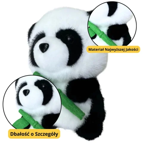 Pluszowa Maskotka Przytulanka Panda Z Bambusem 18cm