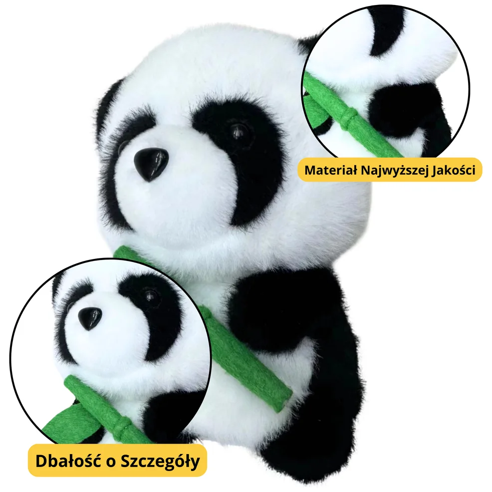 Pluszowa Maskotka Przytulanka Panda Z Bambusem 18cm