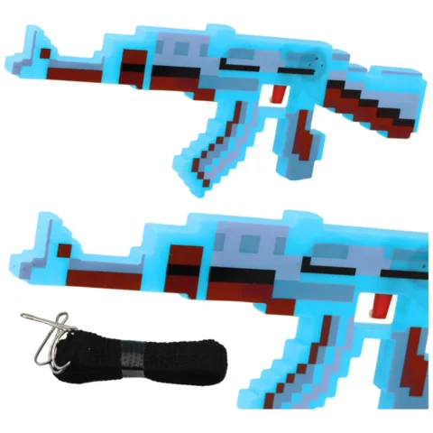 Karabin Pikselowy Broń Światła Dźwięki Niebieski 39cm