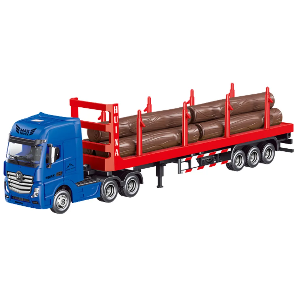 Ciężarówka Transport Drewna Metalowa Huina 1:50 Czerwona - obrazek 2