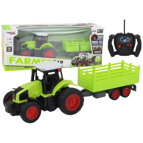 Traktor Zdalnie Sterowany RC Z Przyczepą 1:16 Zielony