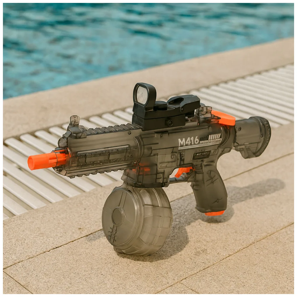 Elektryczny Pistolet Na Wodę M416 Podświetlany Celownik 450 ml 8-10 m - obrazek 4