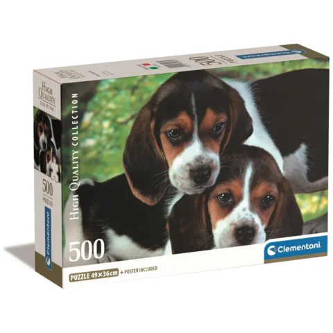Puzzle 500 HQC SZCZENIACZKI BEAGLE PIESKI Plakat Clementoni 35536