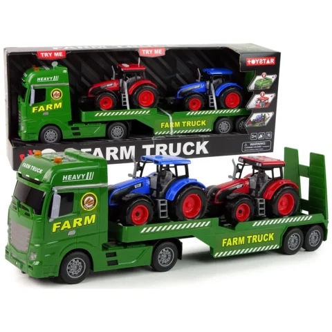 Zestaw Farma Laweta Ciężarówka Traktor Dźwięk Światła 3 El.