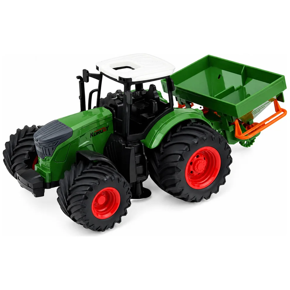 Traktor Rolniczy Farmerski z Siewnikiem Gumowe Koła Maszyna Rolnicza 1:24 - obrazek 2
