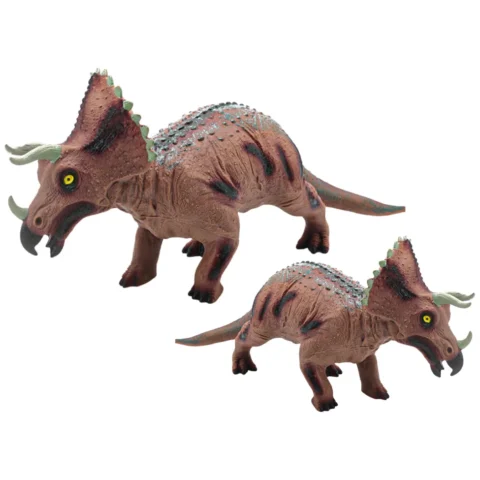 Duża Figurka Dinozaur Triceratops Dźwięk 36 cm Brązowy
