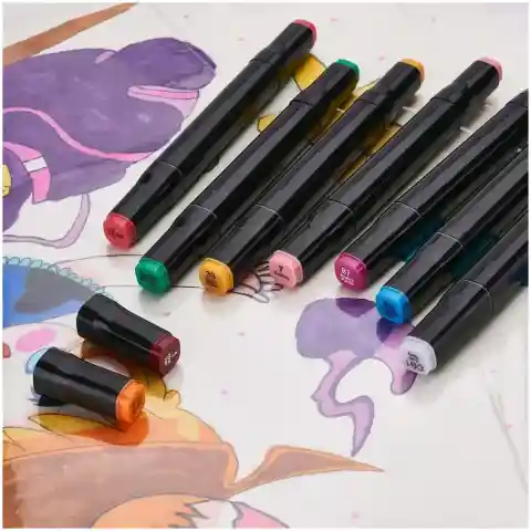 MARKERY ALKOHOLOWE 168 SZT Flamastry Mazaki Pisaki Dwustronne Pro + TORBA