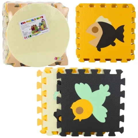 Miękkie Puzzle Mata Edukacyjna Pianka EVA Zwierzęta Brązowe 16 el.