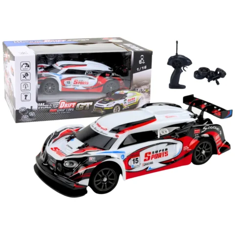 Auto Sportowe RC 1:16 Drift  Wymienne Koła Biało-Czerwone
