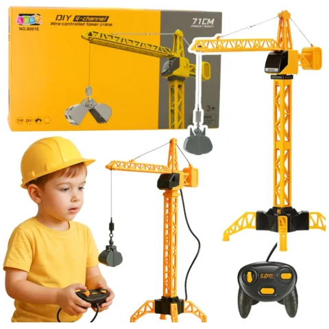 Dźwig Żuraw Budowlany Zdalnie Sterowany RC Przewodowy Obrót 360° 71 cm