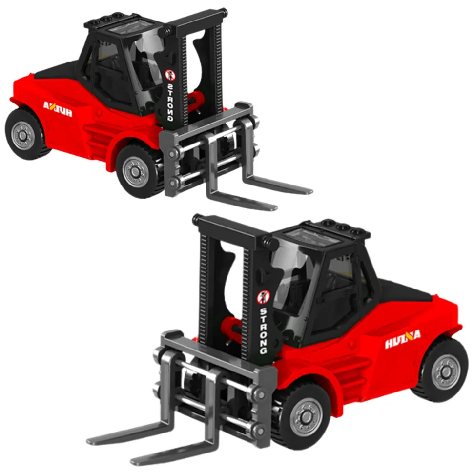 Wózek Widłowy Metalowy Model Kolekcjonerski Huina Czerwony 1:80 - obrazek 2