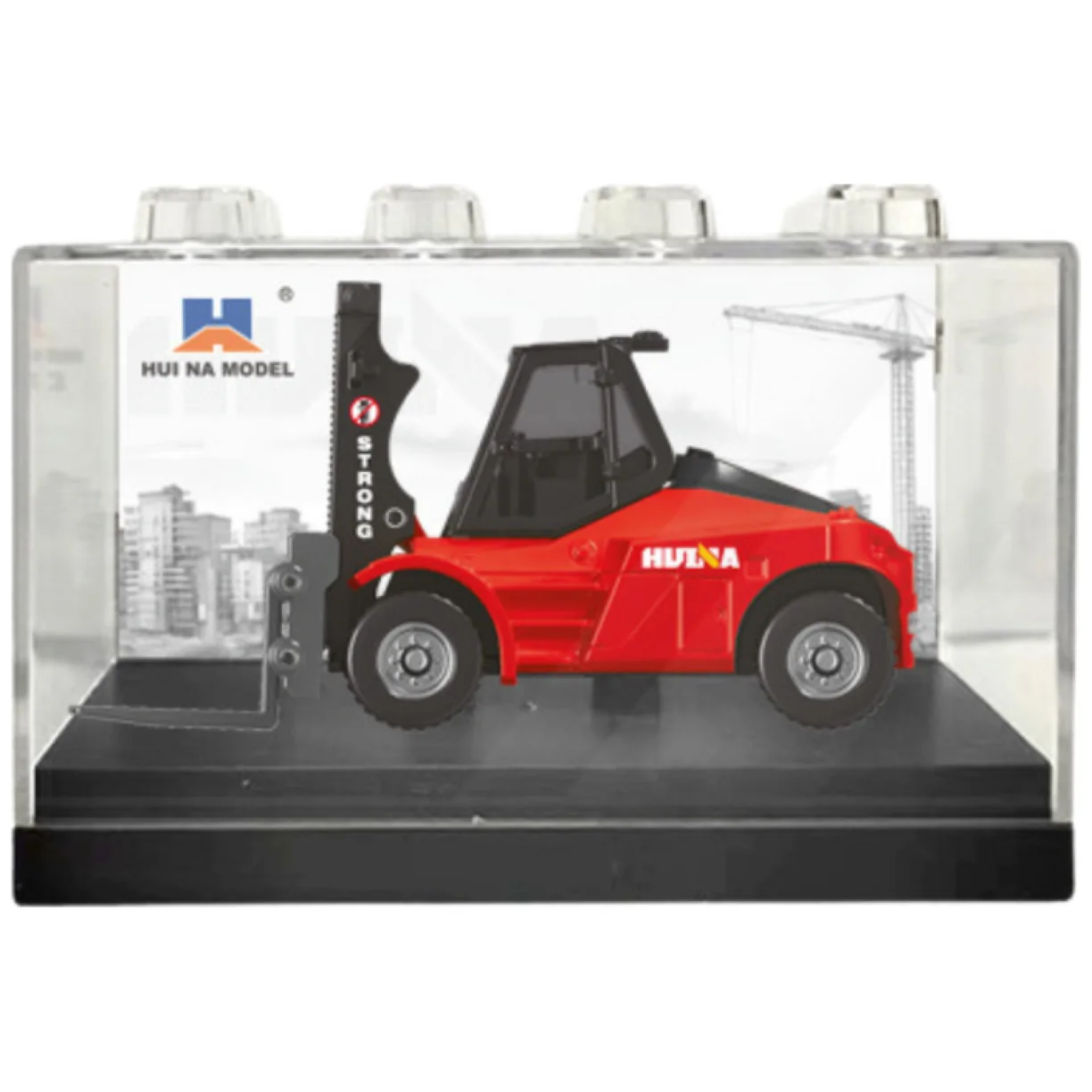 Wózek Widłowy Metalowy Model Kolekcjonerski Huina Czerwony 1:80 - obrazek 3