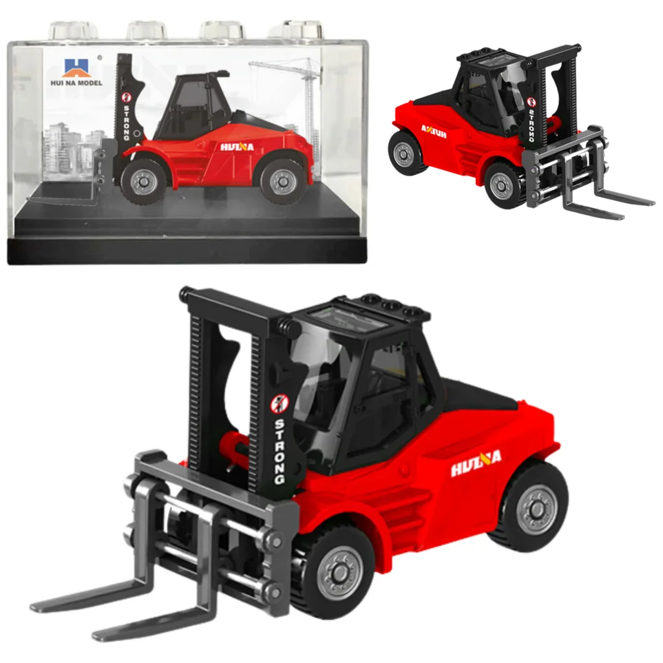 Wózek Widłowy Metalowy Model Kolekcjonerski Huina Czerwony 1:80