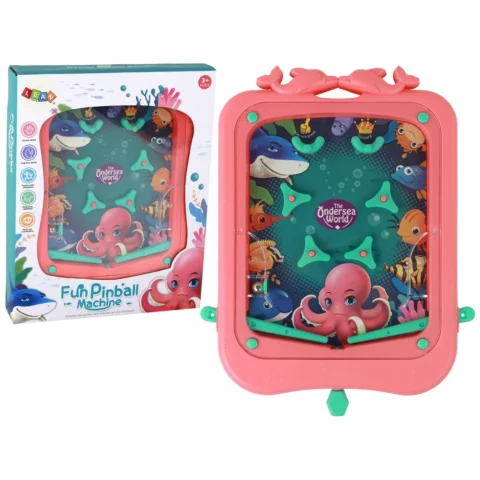 Gra Zręcznościowa Mini Pinball Gra z Kulką Różowa