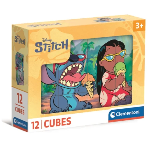 Puzzle 12 Klocków Sześcianów DISNEY STITCH Clementoni 41347