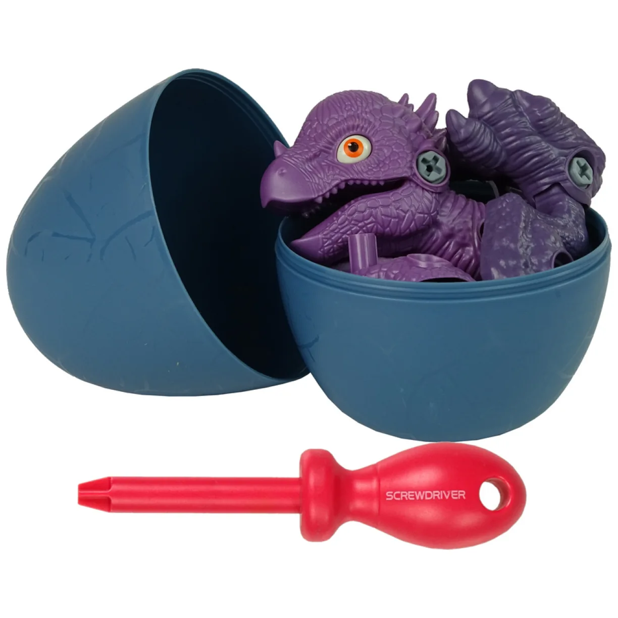 Zestaw Dinozaur Stygimoloch z Jajkiem DIY Śrubokręt Fioletowy - obrazek 3
