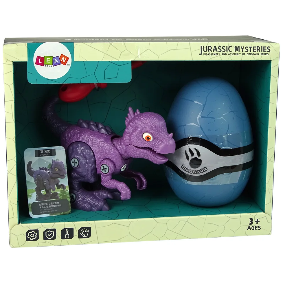 Zestaw Dinozaur Stygimoloch z Jajkiem DIY Śrubokręt Fioletowy - obrazek 5