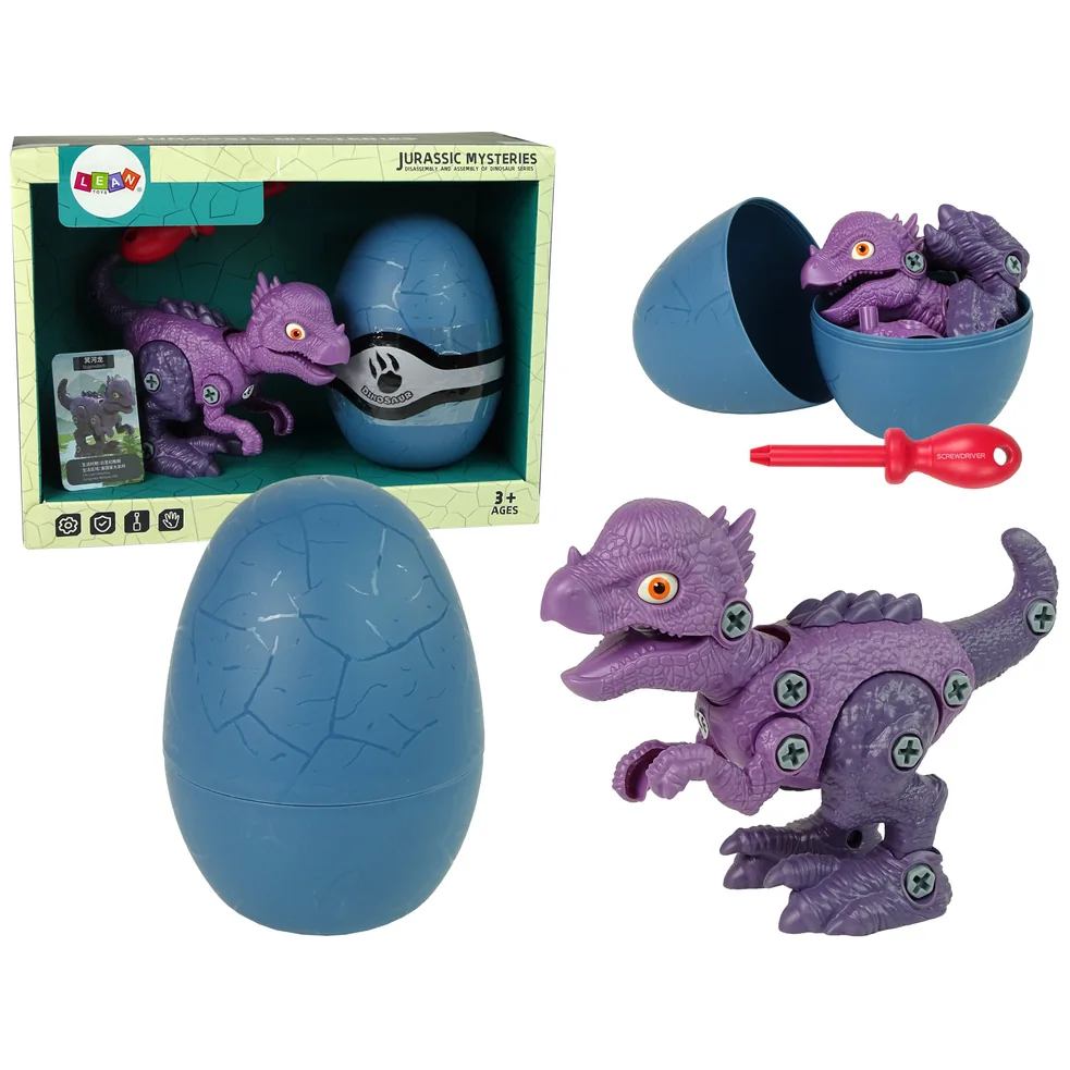 Zestaw Dinozaur Stygimoloch z Jajkiem DIY Śrubokręt Fioletowy