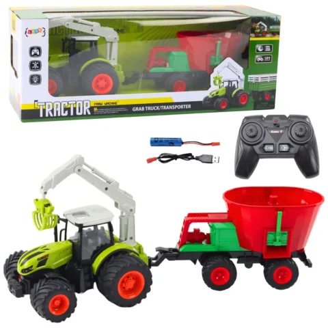 Traktor Rolniczy Z Siewnikiem i Chwytakiem Obrotowym Zdalnie Sterowany 2.4G
