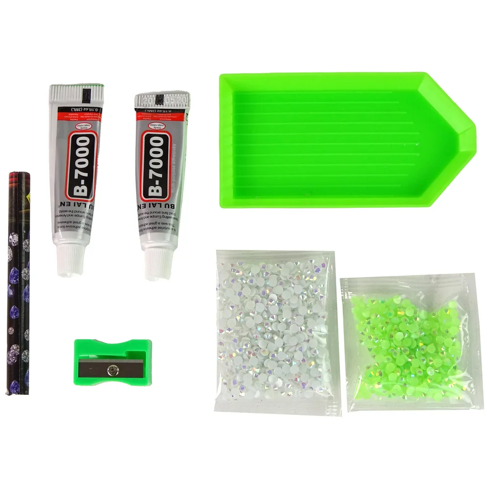 Zestaw DIY Diamentowy Renifer DIY Kryształki Brelok 3D Biały - obrazek 3
