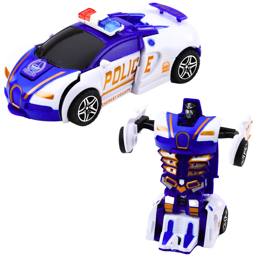 Auto Robot 2w1 Samochód Sportowy Policyjny Napęd Mix - obrazek 2