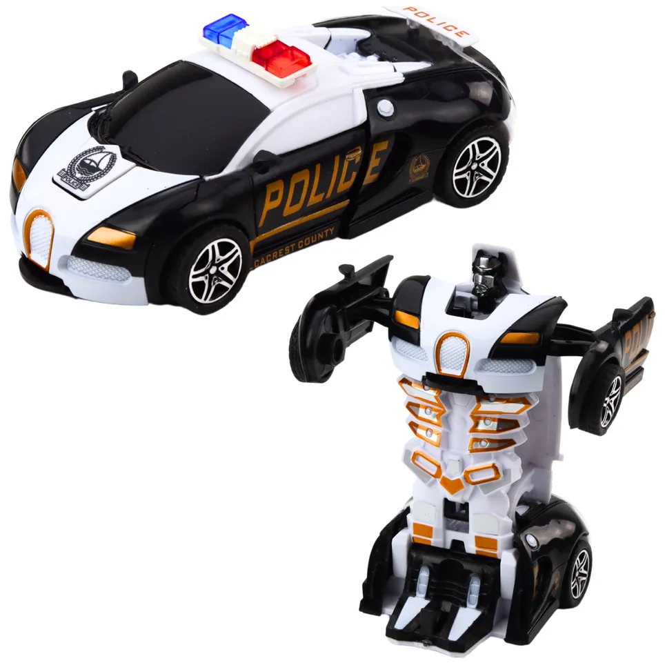 Auto Robot 2w1 Samochód Sportowy Policyjny Napęd Mix - obrazek 3