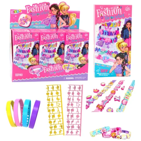 Zestaw Bransoletek DIY Zawieszki Wzory Litery 4 Bransoletki Regulowane