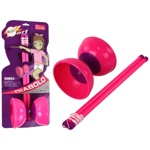 Gra Zręcznościowa Jojo Żonglowanie Diabolo Różowe 13.5x11.5 cm