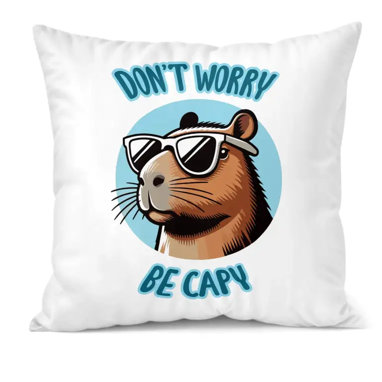 Zestaw Kubek + Poduszka 38x38 cm Kapibara Don't Worry Be Capy Okazja: upominek uniwersalny