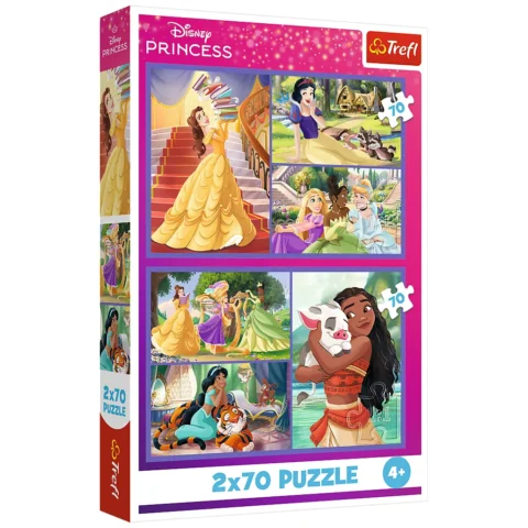 Puzzle - 2x70 - Bajkowe dni - Disney Princess - Trefl 34440
