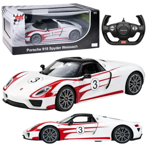 Auto Porsche 918 Spyder Performance Zdalnie Sterowane RC Białe Rastar 1:14